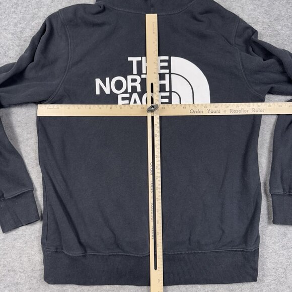 North Face Hoodie Mens Medium Black Spell Out Graphic Full Zip - Picture 4 of 16